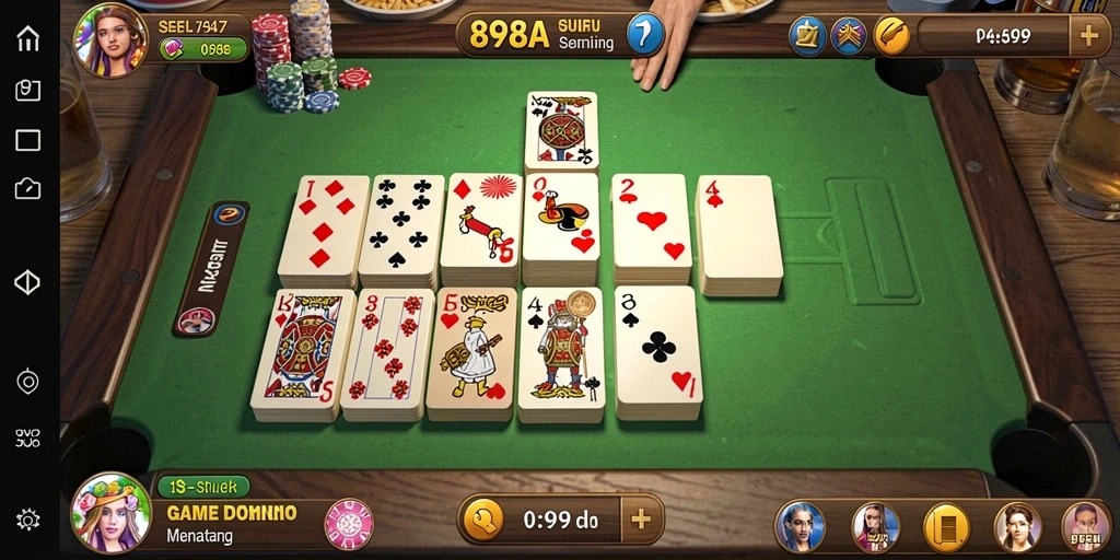 Tampilan gameplay seru dalam permainan Domino 898A.