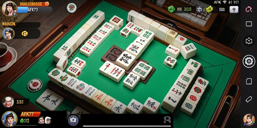 Tampilan gameplay AFK77 dengan aksi permainan Mahjong yang seru.