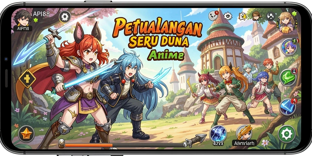 Gameplay seru dan karakter anime favorit dalam satu layar.