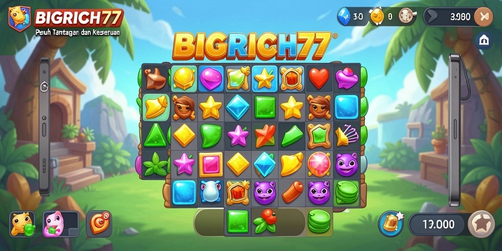Tampilan menarik dari gameplay BIGRICH77 yang penuh warna.