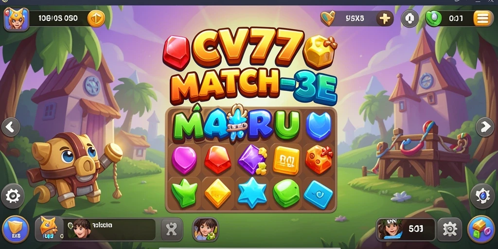 Tampilan gameplay seru dari CV777 yang penuh warna.