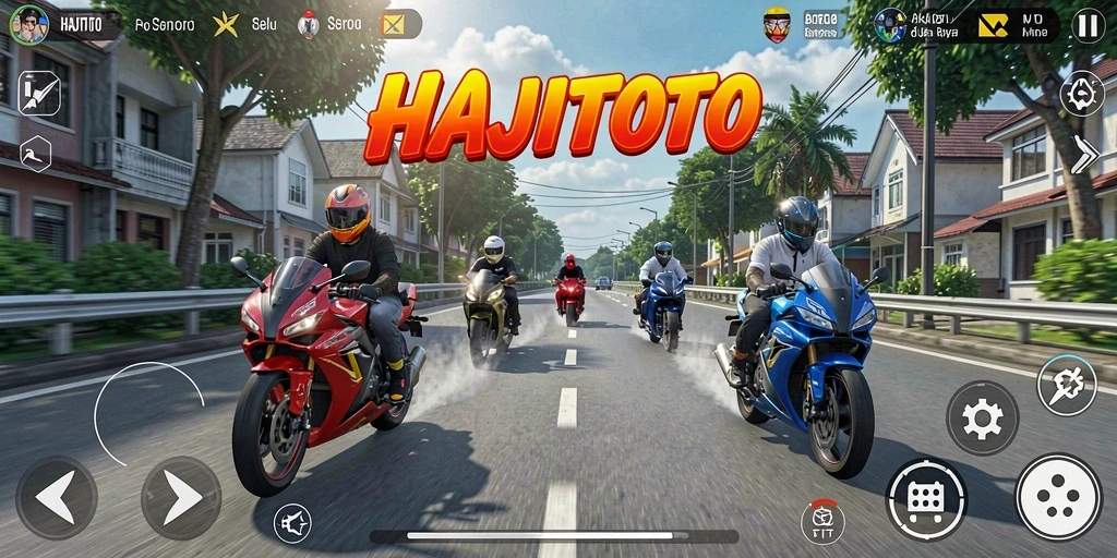 Tampilan gameplay seru dan mendebarkan di lintasan balap motor.
