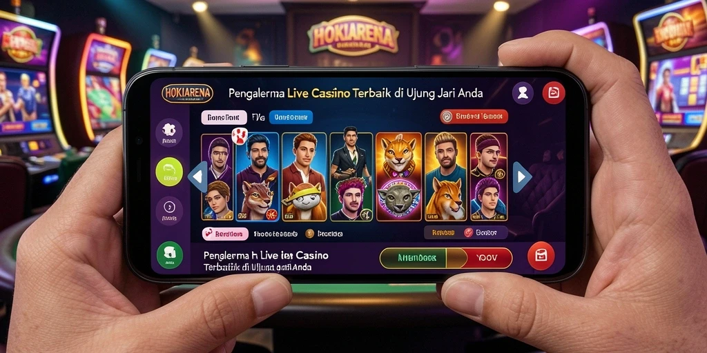 Tampilan gameplay Live Casino yang menarik di HOKIARENA.