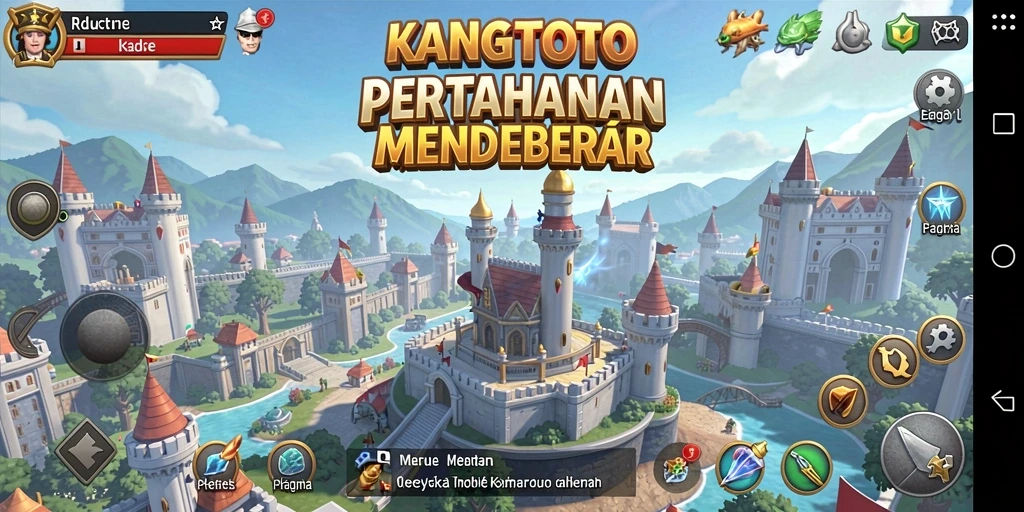 Tampilan gameplay KANGTOTO yang menegangkan dalam pertahanan menara.