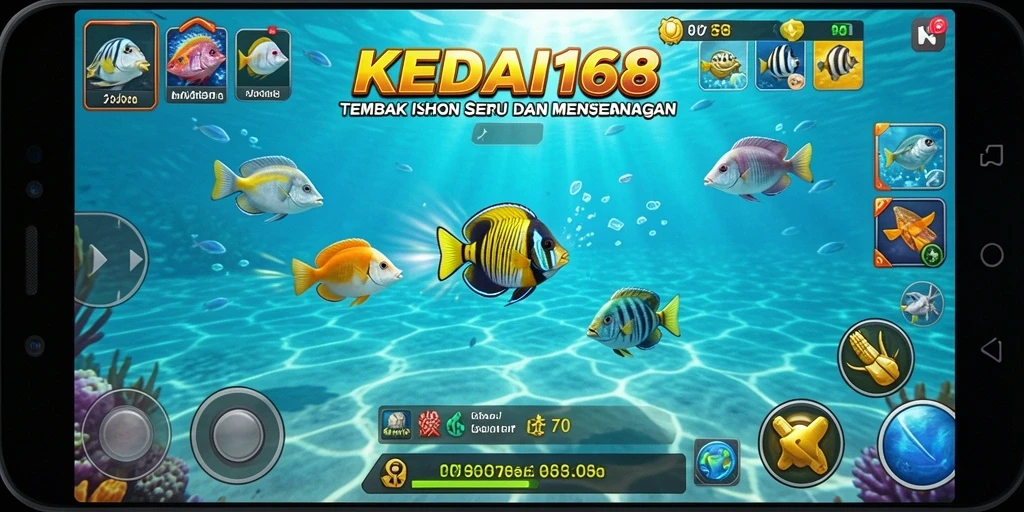 Tampilan gameplay KEDAI168 dengan aksi memikat menangkap ikan.