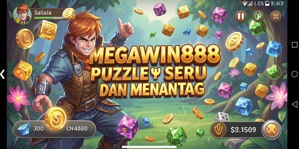 Screenshot gameplay MEGAWIN888 dengan tantangan puzzle menarik.