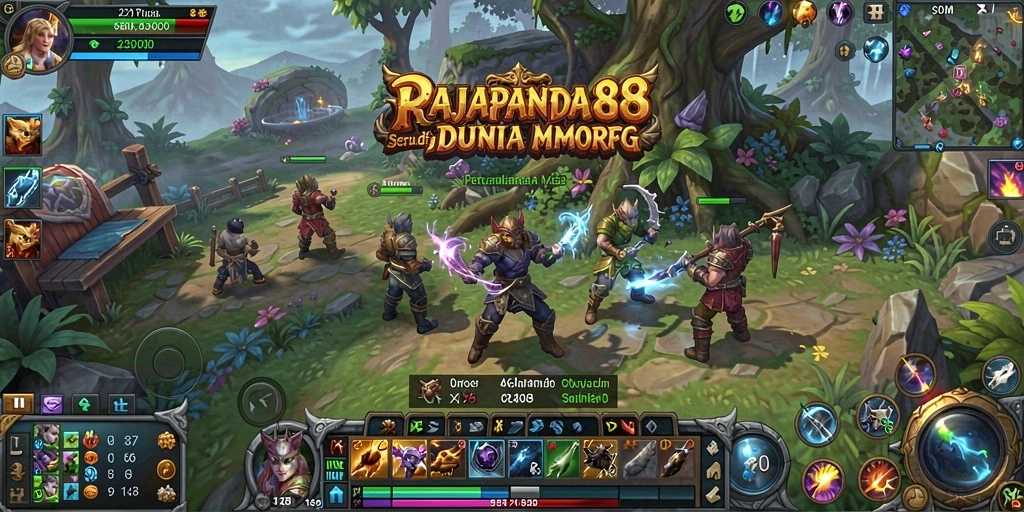 Screenshot utama RAJAPANDA88 menunjukkan aksi seru dalam gameplay MMORPG.