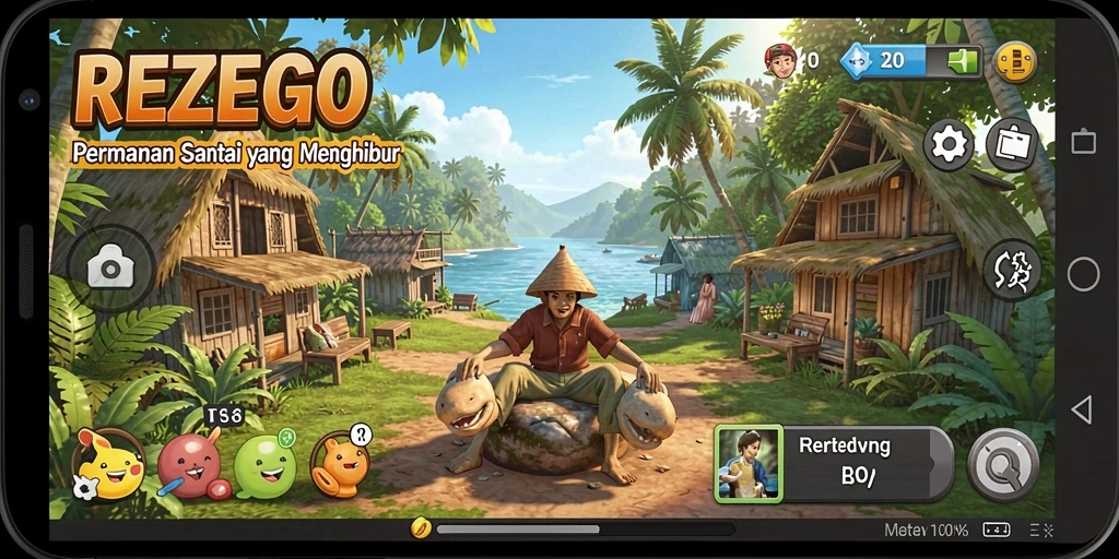 Tampilan gameplay santai yang menyenangkan di REZEGO.