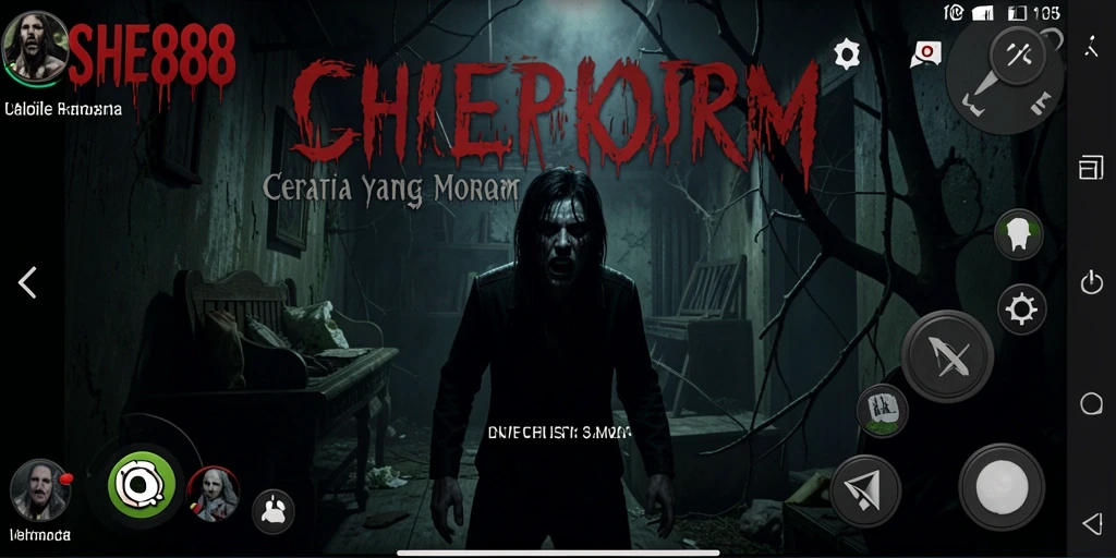 Tampilan gameplay <strong>SHE888</strong> yang menegangkan dan penuh kengerian.